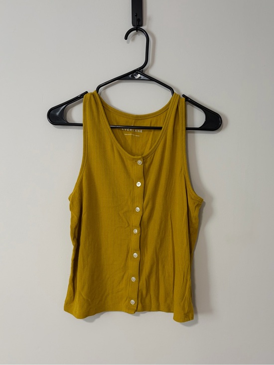 Everlane Tops - Everlane Mustard Ribbed Button-Front Tank
